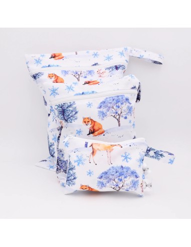 Wetbag 'Winterzauber' | Nasstasche mit Winterlandschaft - Verarbeitung im Detail