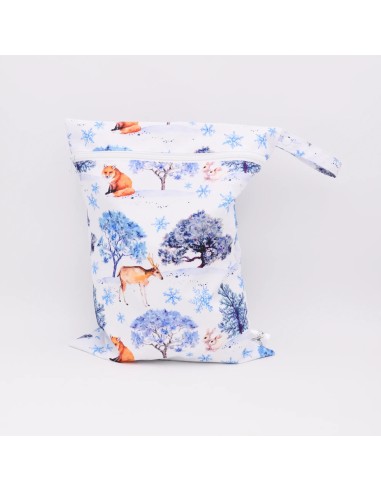 Wetbag 'Winterzauber' | Nasstasche mit Winterlandschaft - Rückansicht