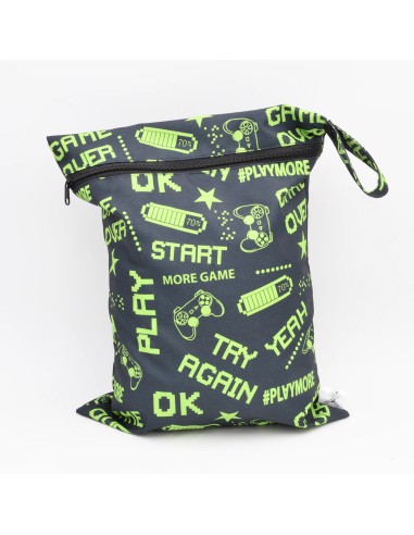 Wetbag 'Game Over' | Wasserfeste Nasstasche im coolen Gamer-Design - Rückansicht