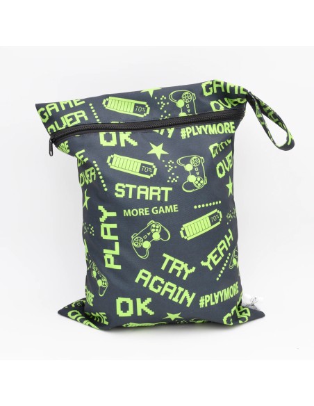 Wetbag 'Game Over' | Wasserfeste Nasstasche im coolen Gamer-Design - Rückansicht