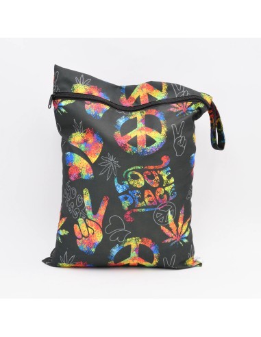 Wetbag "Good Vibes" | Die Nasstasche im bunten Peace-Style - Rückansicht