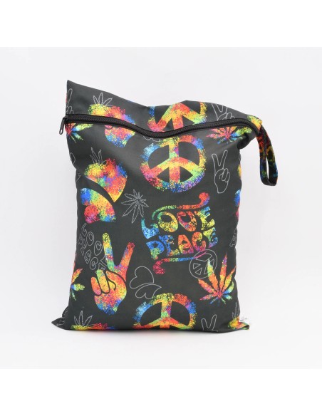 Wetbag "Good Vibes" | Die Nasstasche im bunten Peace-Style - Rückansicht