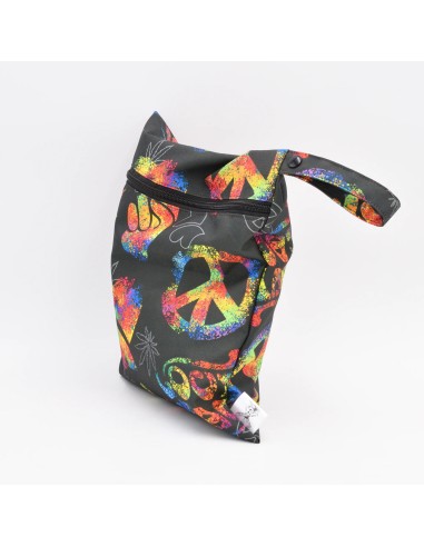 Wetbag "Good Vibes" | Die Nasstasche im bunten Peace-Style - Handgemacht in Bayern