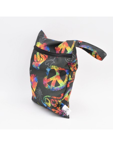 Wetbag "Good Vibes" | Die Nasstasche im bunten Peace-Style - Handgemacht in Bayern