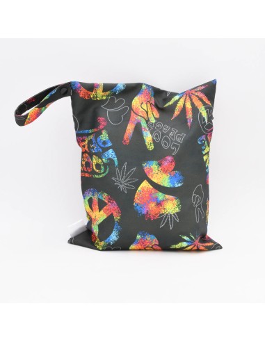 Wetbag "Good Vibes" | Die Nasstasche im bunten Peace-Style - Seitenansicht
