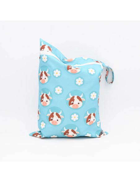 Wetbag "Alm-Glück" | Die Nasstasche mit süßem Kuh-Design - Stoffstruktur und Material