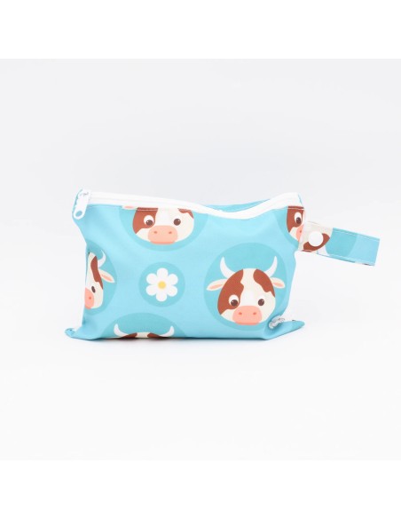 Wetbag "Alm-Glück" | Die Nasstasche mit süßem Kuh-Design - Seitenansicht