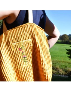 Personalisierte Waffel-Umhängetasche "Sonnengelb" | Mommy Bag