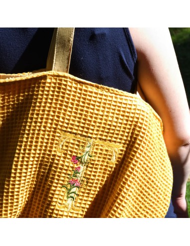 Personalisierte Waffel-Umhängetasche "Sonnengelb" | Mommy Bag - Praktisch im Alltag