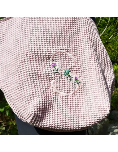 Personalisierte Waffel-Umhängetasche "Altrosa" | Mommy Bag - Detailansicht