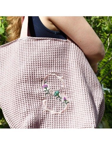 Personalisierte Waffel-Umhängetasche "Altrosa" | Mommy Bag - Stoffstruktur und Material