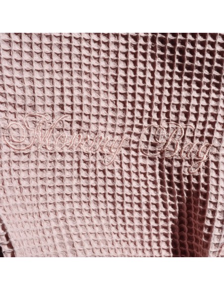 Personalisierte Waffel-Umhängetasche "Altrosa" | Mommy Bag - Rückansicht