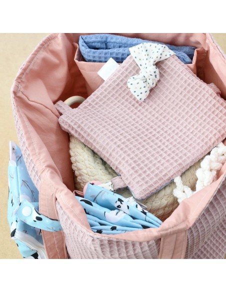 Personalisierte Waffel-Umhängetasche "Altrosa" | Mommy Bag - Handgemacht in Bayern