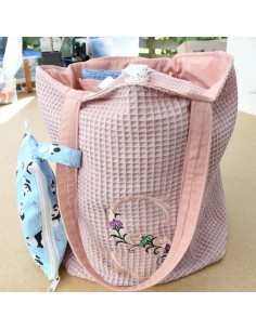 Personalisierte Waffel-Umhängetasche "Altrosa" | Mommy Bag 2