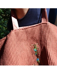 Personalisierte Waffel-Umhängetasche "Ziegelrot" | Mommy Bag