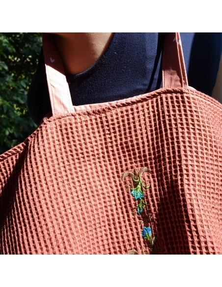 Personalisierte Waffel-Umhängetasche "Ziegelrot" | Mommy Bag