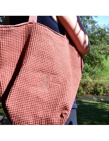 Personalisierte Waffel-Umhängetasche "Ziegelrot" | Mommy Bag - Praktisch im Alltag