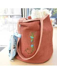 Personalisierte Waffel-Umhängetasche "Ziegelrot" | Mommy Bag 2