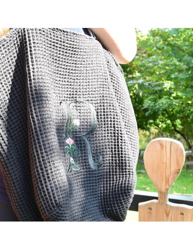 Personalisierte Waffel-Umhängetasche "Schwarz" | Mommy Bag - Weitere Perspektive