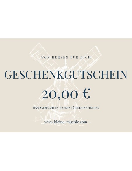 Digitaler Geschenkgutschein 20,00 € | kleine mühle