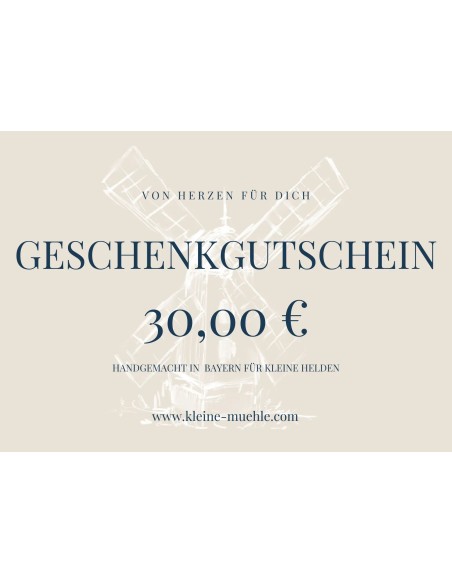 Digitaler Geschenkgutschein 30,00 € | kleine mühle