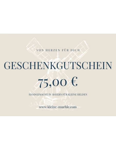 Digitaler Geschenkgutschein 75,00 € | kleine mühle