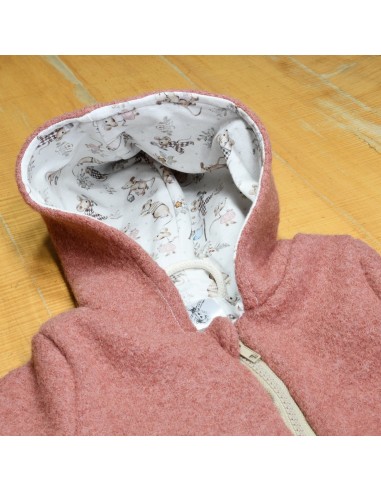 Wollwalk Overall "Mäuseliebe" (Altrosa) mit niedlichem Baumwollfutter