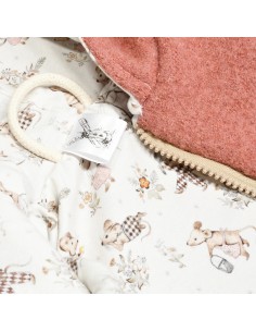 Wollwalk Overall "Mäuseliebe" (Altrosa) mit niedlichem Baumwollfutter 2