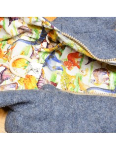 Wollwalk Overall "Dino-Abenteuer" (Blau) mit hübschem Baumwollfutter 2