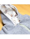 Wollwalk Overall "Gute Nacht" (Grau) mit süßen Baumwollfutter