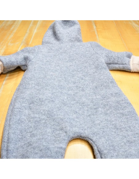 Wollwalk Overall "Gute Nacht" (Grau) mit süßen Baumwollfutter - Qualitätsmerkmal