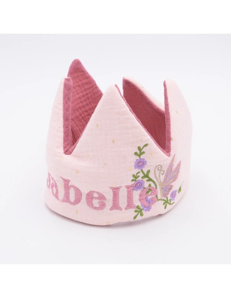 Geburtstagskrone "Schmetterling" (Rosa) | personalisierbar mit Namen