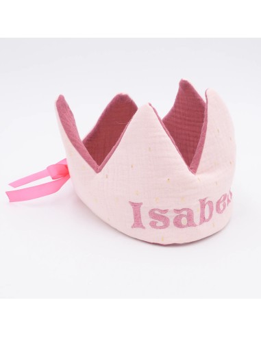 Geburtstagskrone "Schmetterling" (Rosa) | personalisierbar mit Namen - Verarbeitung im Detail