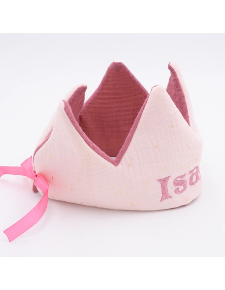 Geburtstagskrone "Schmetterling" (Rosa) | personalisierbar mit Namen - Rückansicht