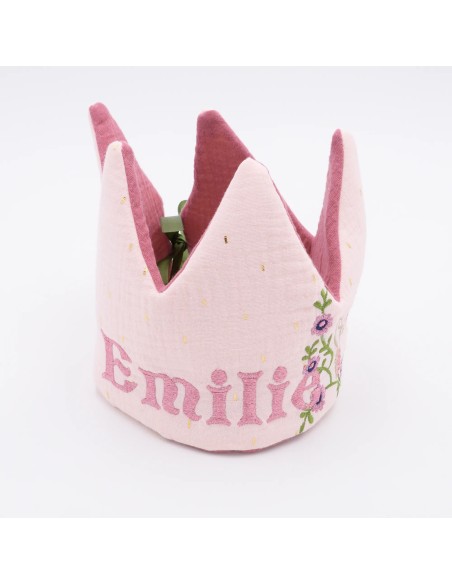 Geburtstagskrone "Schmetterling" (Rosa) | personalisierbar mit Namen - Weitere Perspektive