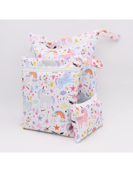 Wetbag 'Fabelhafte Einhörner' – Die Nasstasche mit Einhorn-Motiv - Rückansicht