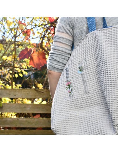 Personalisierte Waffel-Umhängetasche "Grau" | Mommy Bag - Verarbeitung im Detail