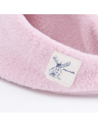Wärmendes Fleece-Halstuch in Hellrosa | personalisierbar - Nahaufnahme
