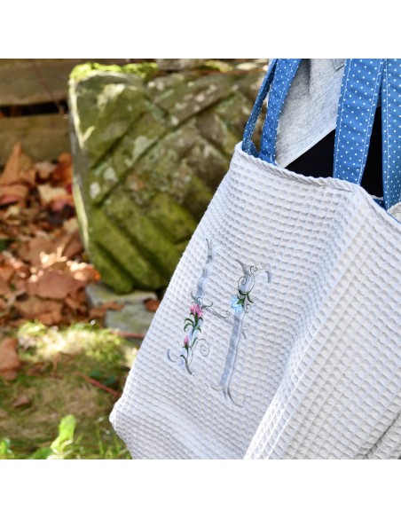 Personalisierte Waffel-Umhängetasche "Grau" | Mommy Bag - Farbwirkung
