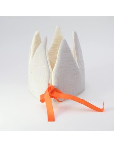 Geburtstagskrone "Geburtstagskind" (Grau-Creme) | aus Musselin 2