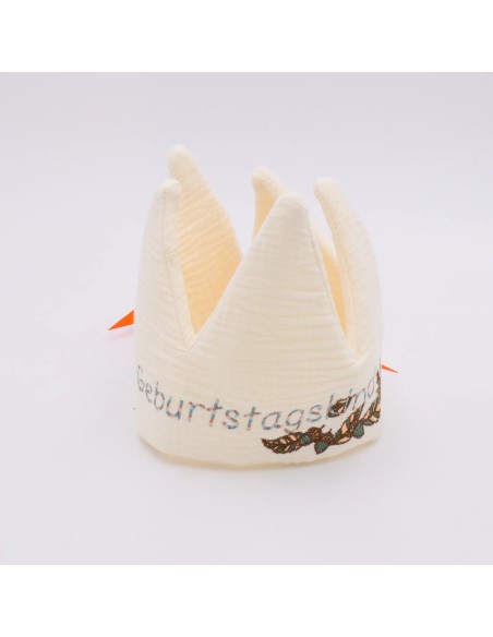 Geburtstagskrone "Buntes Glück" (Creme) | personalisierbar