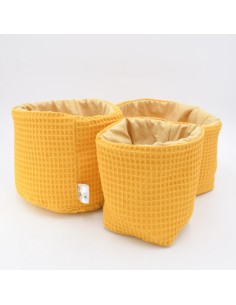 Utensilo "Sonnenschein" (Gelb) | Körbchen aus Waffelpique | 3 Größen 2
