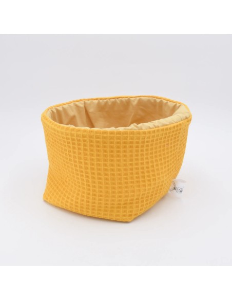 Utensilo "Sonnenschein" (Gelb) | Körbchen aus Waffelpique | 3 Größen - Rückansicht