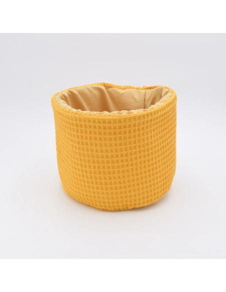 Utensilo "Sonnenschein" (Gelb) | Körbchen aus Waffelpique | 3 Größen - Nahaufnahme