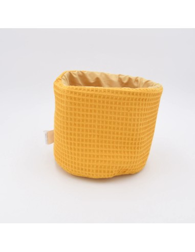 Utensilo "Sonnenschein" (Gelb) | Körbchen aus Waffelpique | 3 Größen - Seitenansicht