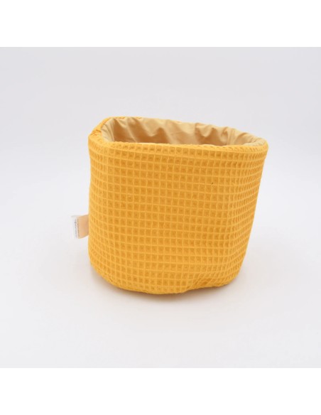 Utensilo "Sonnenschein" (Gelb) | Körbchen aus Waffelpique | 3 Größen - Seitenansicht