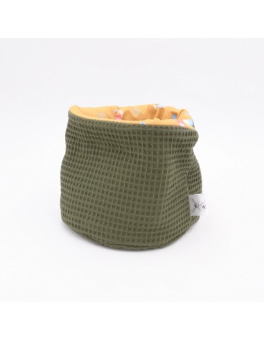 Utensilo "Kleiner Matrose" (Grün-Senfgelb) | Körbchen aus Waffelpique | 3 Größen - Handgemacht in Bayern