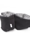 Utensilo "Klassik" (Schwarz-Gestreift) | Körbchen aus Waffelpique | 3 Größen