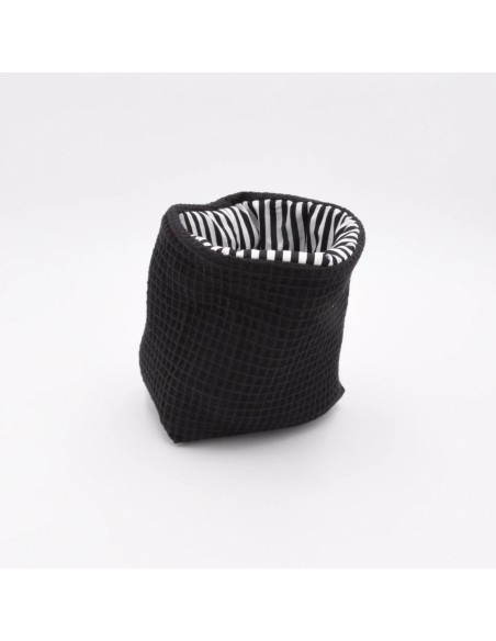 Utensilo "Klassik" (Schwarz-Gestreift) | Körbchen aus Waffelpique | 3 Größen - Qualitätsmerkmal