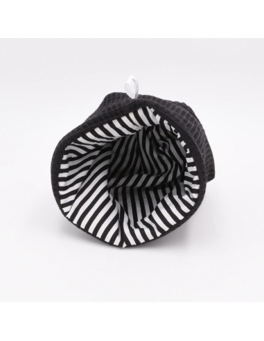 Utensilo "Klassik" (Schwarz-Gestreift) | Körbchen aus Waffelpique | 3 Größen - Design-Elemente